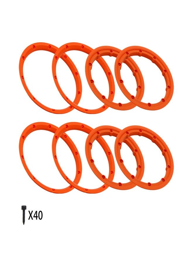 FLMLF Nylon Inside and Outside Beadlock Ring Kit 8pcs Orange for Wheel Hub for 1/5 HPI Baja 5B 5T 5SC LOSI 5ive T RC CAR Truck Parts - Image 3